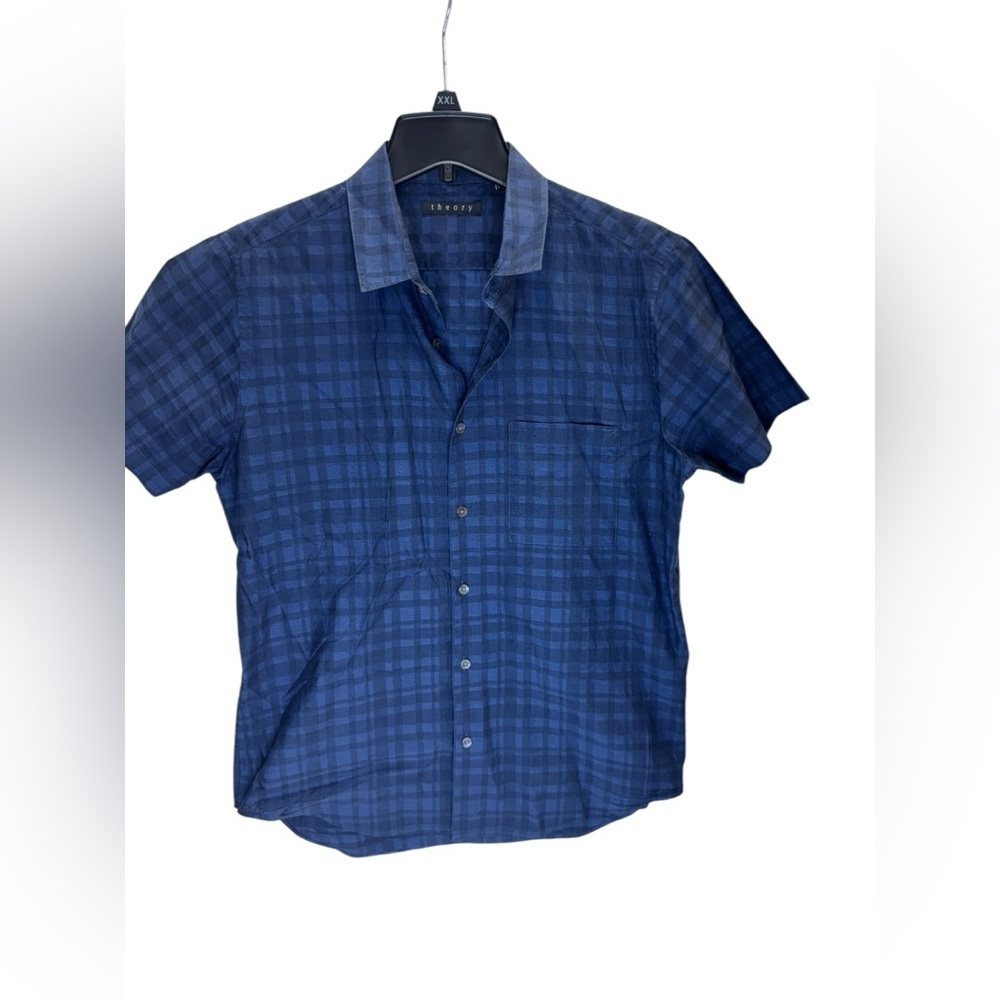 Theory. Blue Casual Button Down Shirt